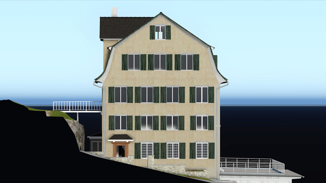 3D-Fassade aus Gebäudeaufnahme. ING PLUS