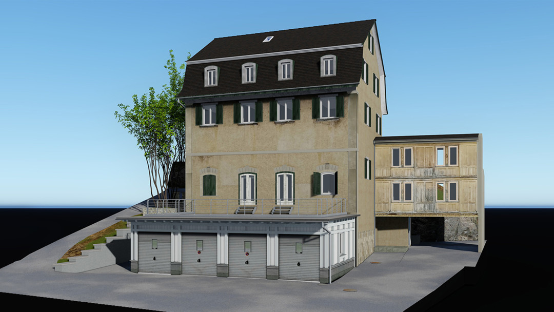 3D-Modell aus Gebäudevermessung. ING PLUS