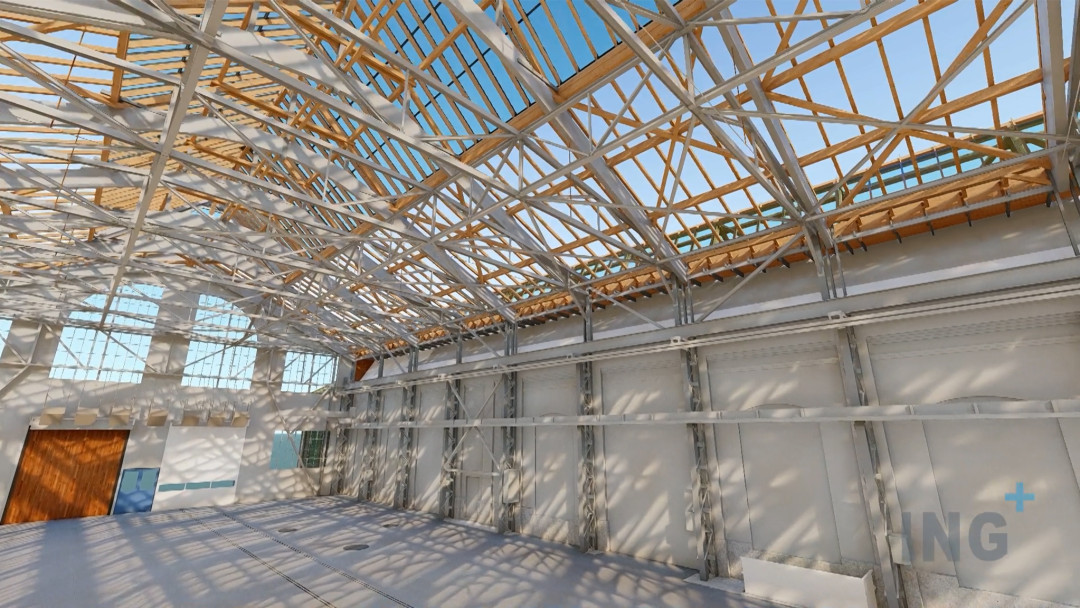 Winterthur, Sulzer Lokstadt. 3D-Modellierung Stahlkonstruktion. ING PLUS