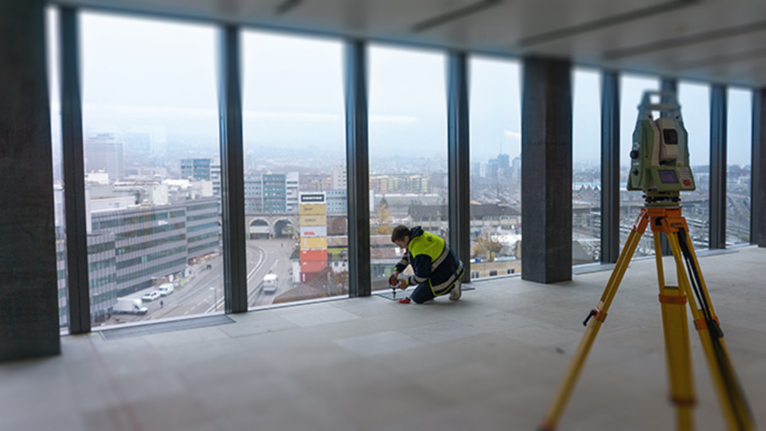 Gebäudevermessung für Innenausbau beim Prime Tower in Zürich. ING PLUS
