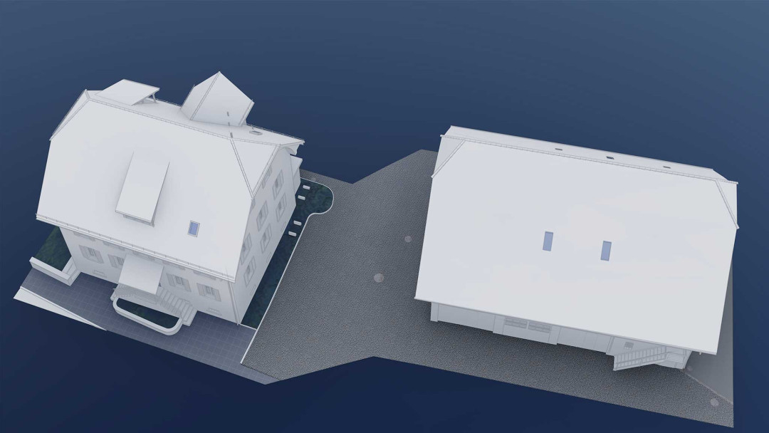 Arealentwicklung Widacher. Gebäudeaufnahme 3D. ING PLUS