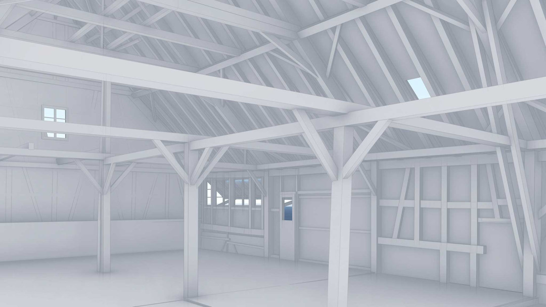 Arealentwicklung Widacher. Gebäudeaufnahme 3D-Tragkonstruktion. ING PLUS