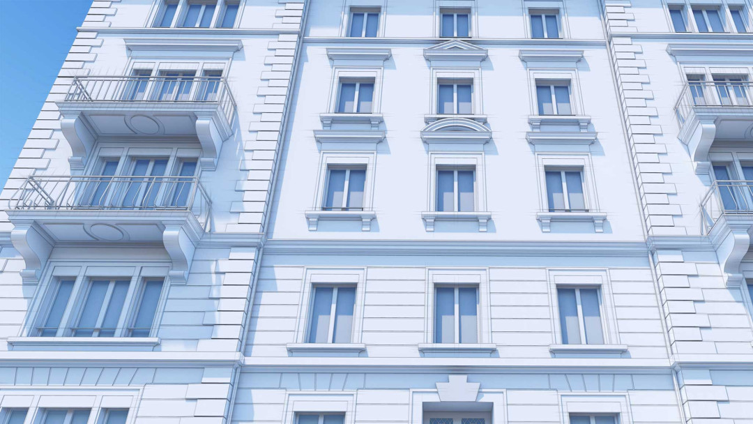 Zürich. Mehrfamilienhaus Umbau. 3D Ansicht. ING PLUS