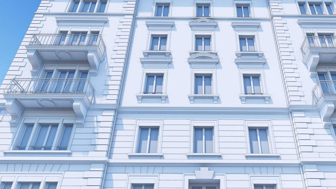 Fotos Zürich. Mehrfamilienhaus Umbau. 3D Ansicht. ING PLUS