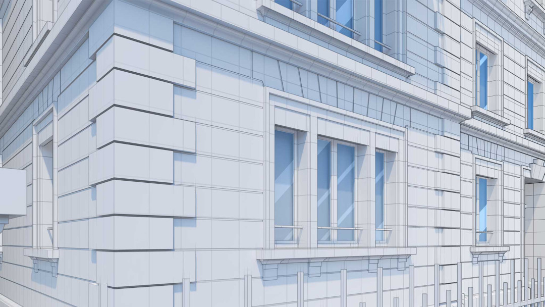 Zürich. Mehrfamilienhaus Umbau. 3D Fassade. ING PLUS