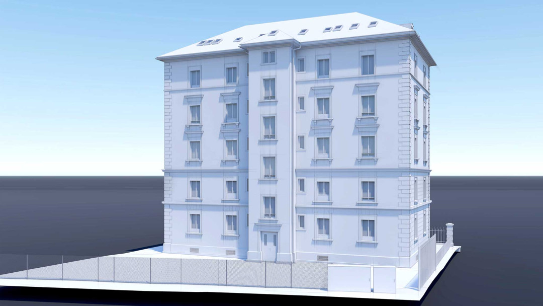 Zürich. Mehrfamilienhaus Umbau. 3D-Modell. ING PLUS