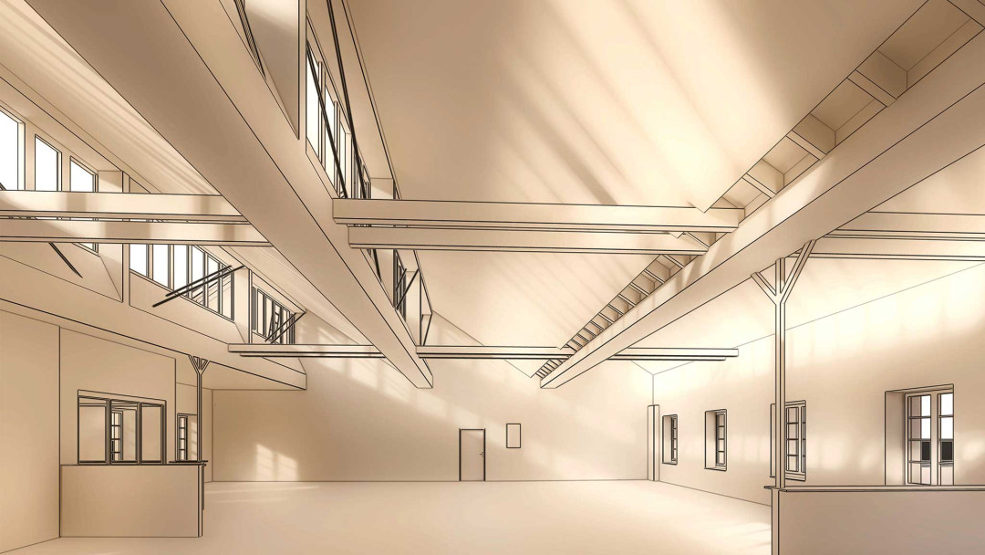 Kollbrunn. Umbau Kraftwerk, Spinnerei und Villa. 3D-Modellierung. ING PLUS