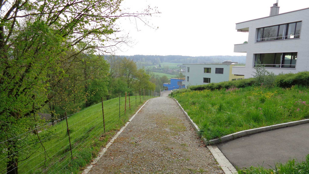 Wohnüberbauung Oberseen in Winterthur. Erschliessung Fussweg. ING PLUS