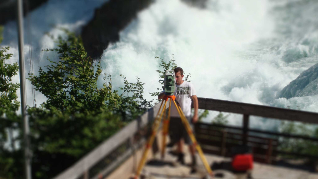 Bauvermessung am Rheinfall. Thomas Steiner. ING PLUS