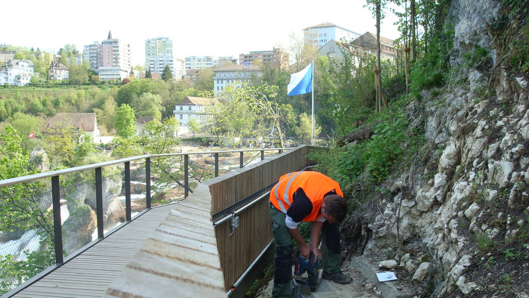 Schloss Laufen am Rheinfall. Installation Fixpunktnetz. ING PLUS