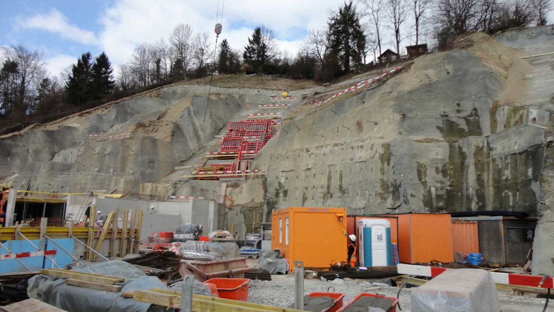 Winterthur. Überbauung Brühlberg. Baugrube. ING PLUS