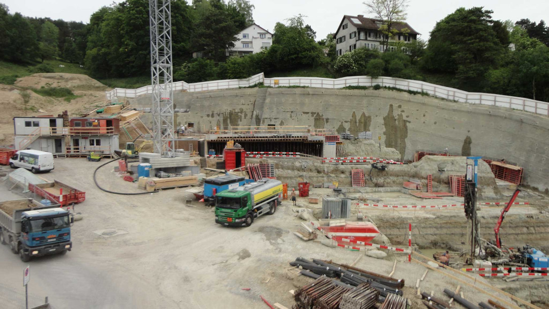 Winterthur. Überbauung Brühlberg. Baugrubenaushub. ING PLUS