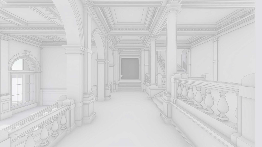 Winterthur. ZHAW Campus. 3D-Modellierung von der Eingangshalle. ING PLUS