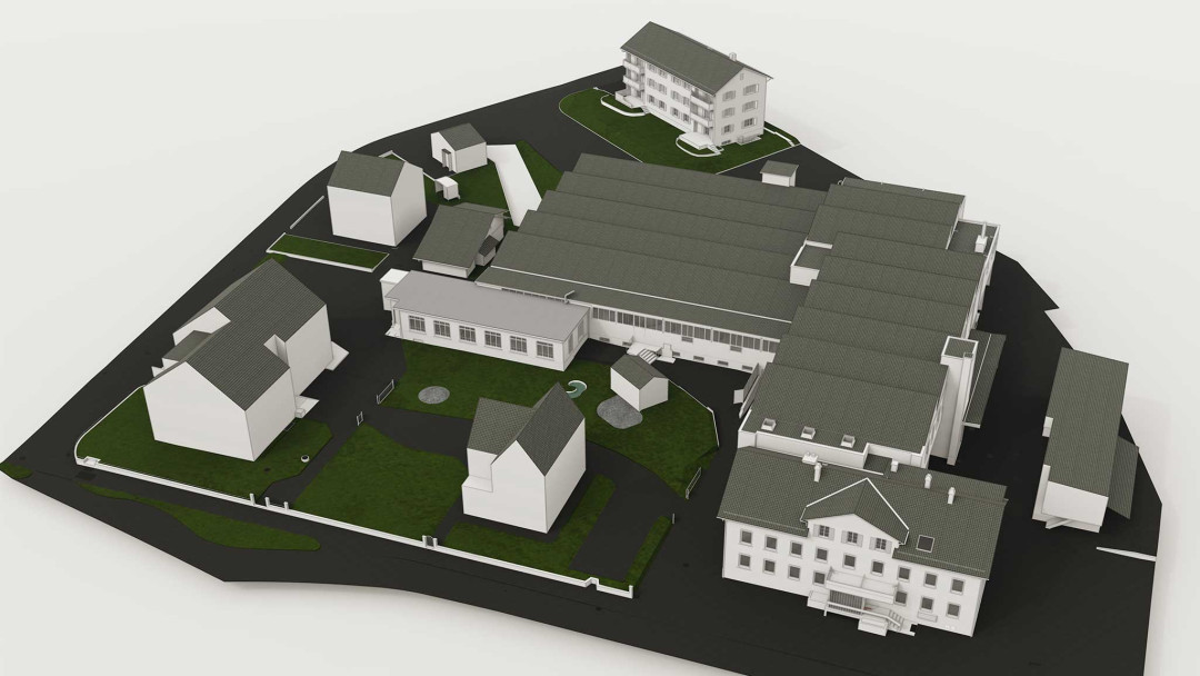 3D-Modell. Gewerbeareal im Thurgau. ING PLUS