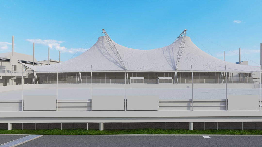 Dielsdorf in Zürich. Sportpark Erlen. 3D-Modell aus Gebäudeaufnahme. ING PLUS