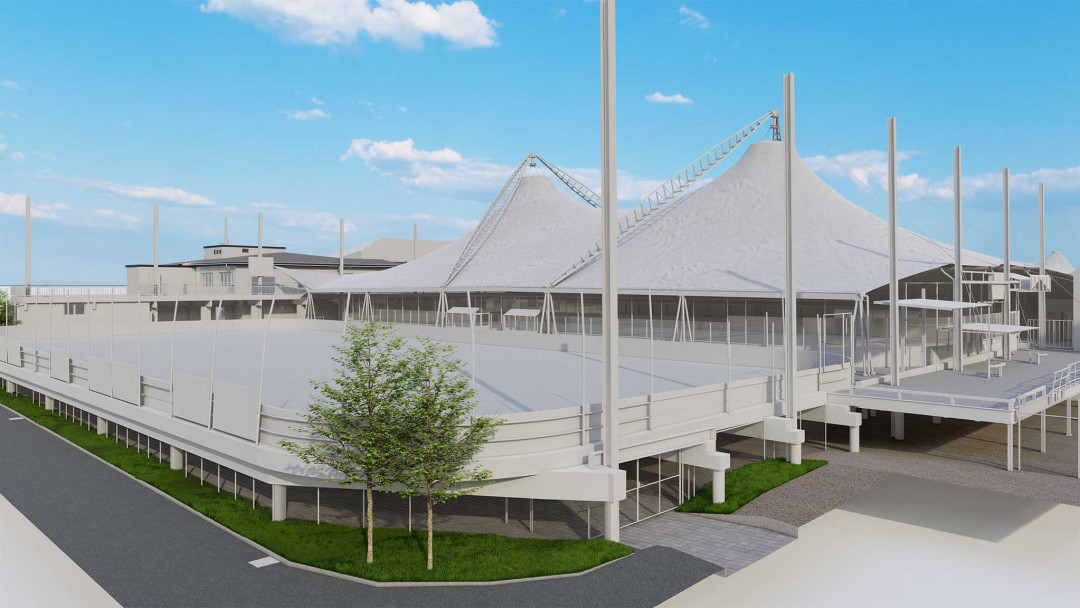 Dielsdorf in Zürich. Sportpark Erlen. 3D-Modell. ING PLUS