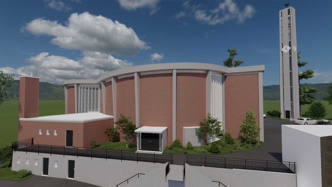 3D-Modell. Kirche St. Laurentius in Winterthur. ING PLUS