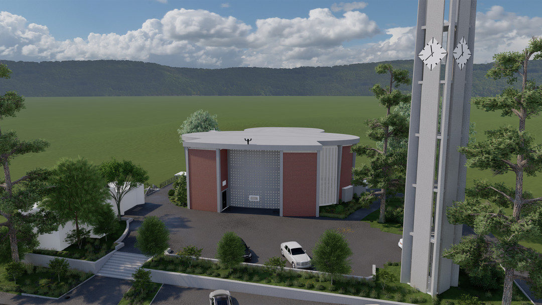 Gebäudevermessung 3D-Modell. Kirche St. Laurentius in Winterthur. ING PLUS