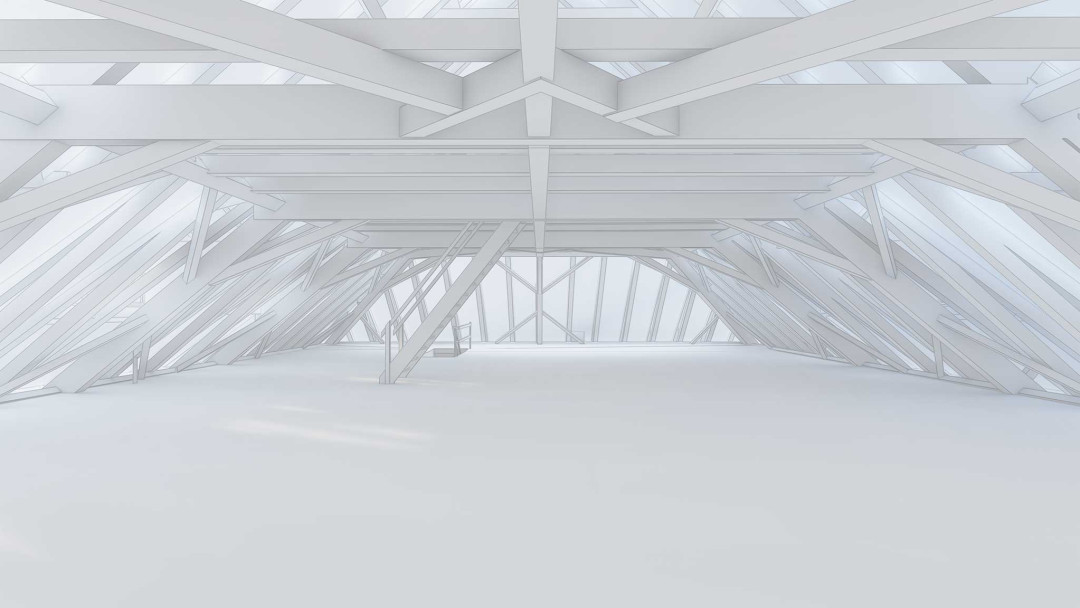 Frauenfeld. Gebäudeaufnahme Walzmühlehaus. 3D-Dachkonstruktion. ING PLUS