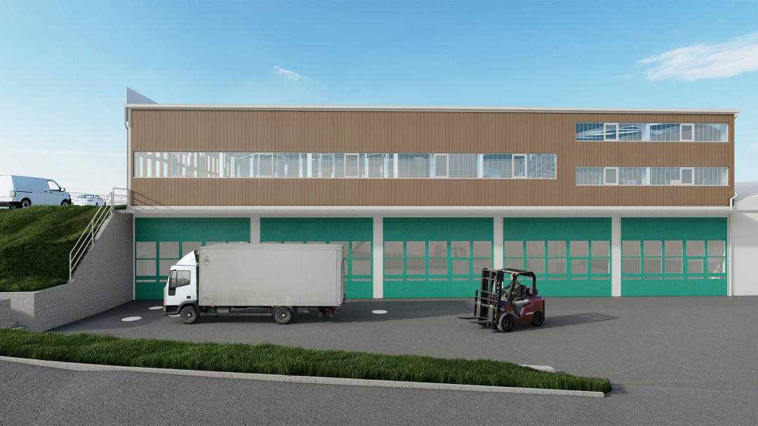 Seuzach. Gebäudevermessung für einen Umbau eines Gewerbebaus  in 3D. ING PLUS