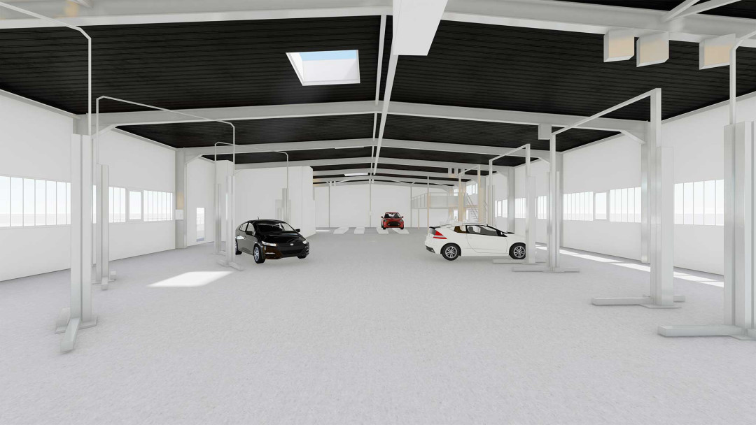 Seuzach. Gebäudevermessung für einen Umbau eines Gewerbebaus als 3D-Modell. ING PLUS