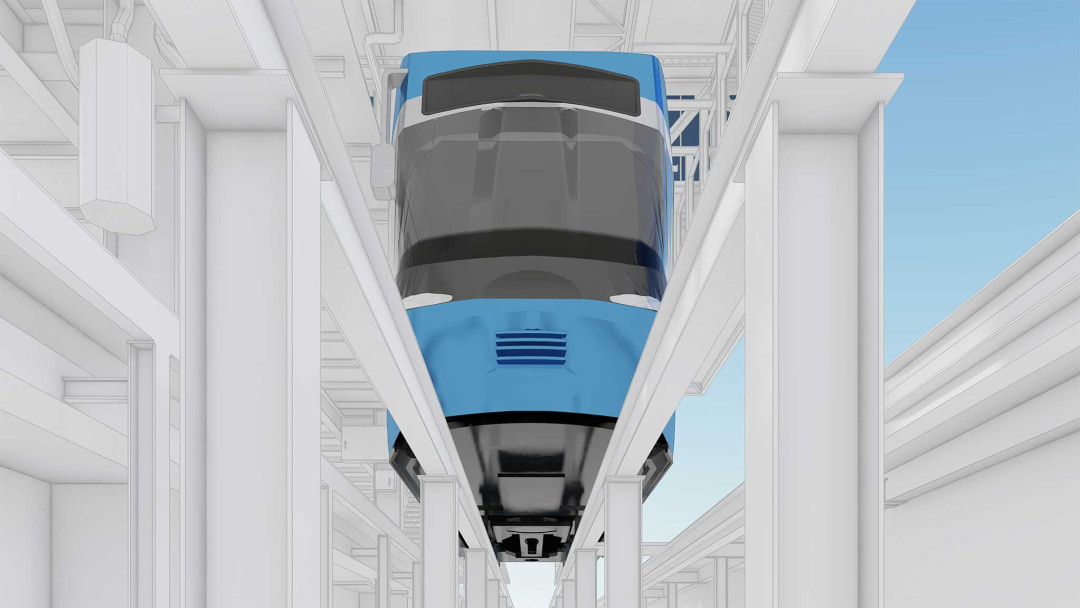 3D-Modell. Tramdepot VBZ. Tram Cobra. ING PLUS