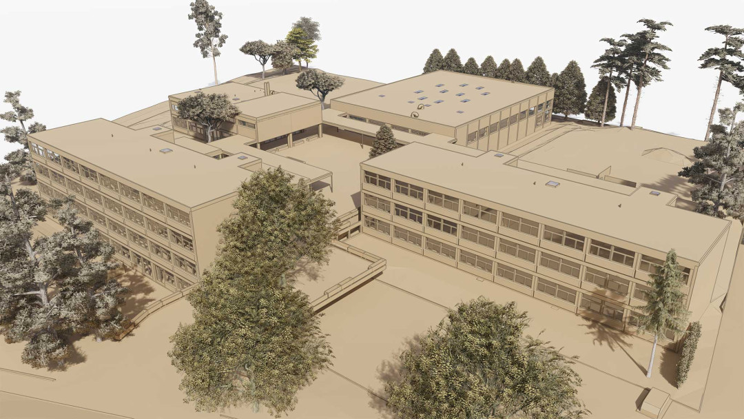 Winterthur. Umbau Schulhaus Steinacker. 3D-BIM-Modell. ING PLUS