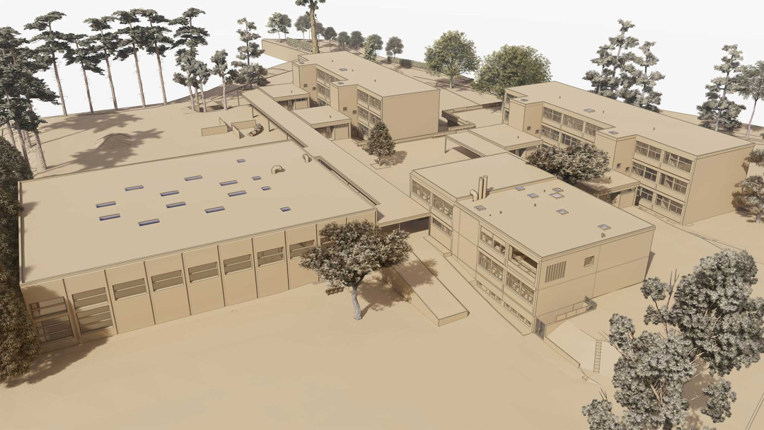 Winterthur. Umbau Schulhaus Steinacker. 3D-Modell. ING PLUS