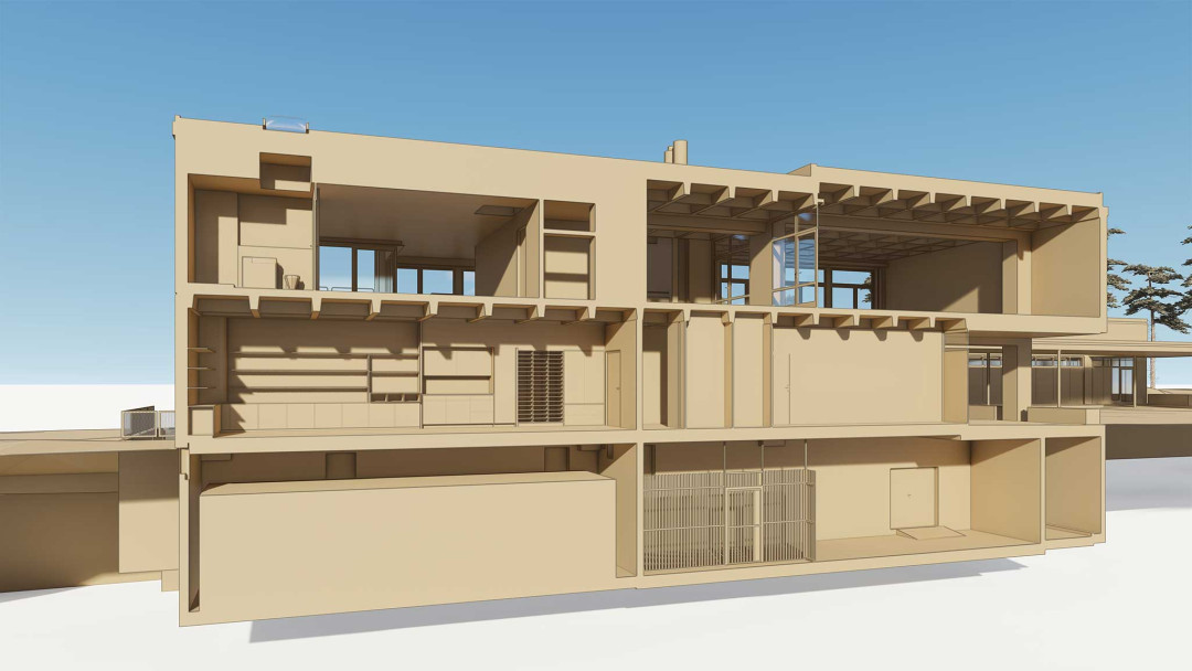 Winterthur. Umbau Schulhaus Steinacker. 3D-Querschnitt. ING PLUS