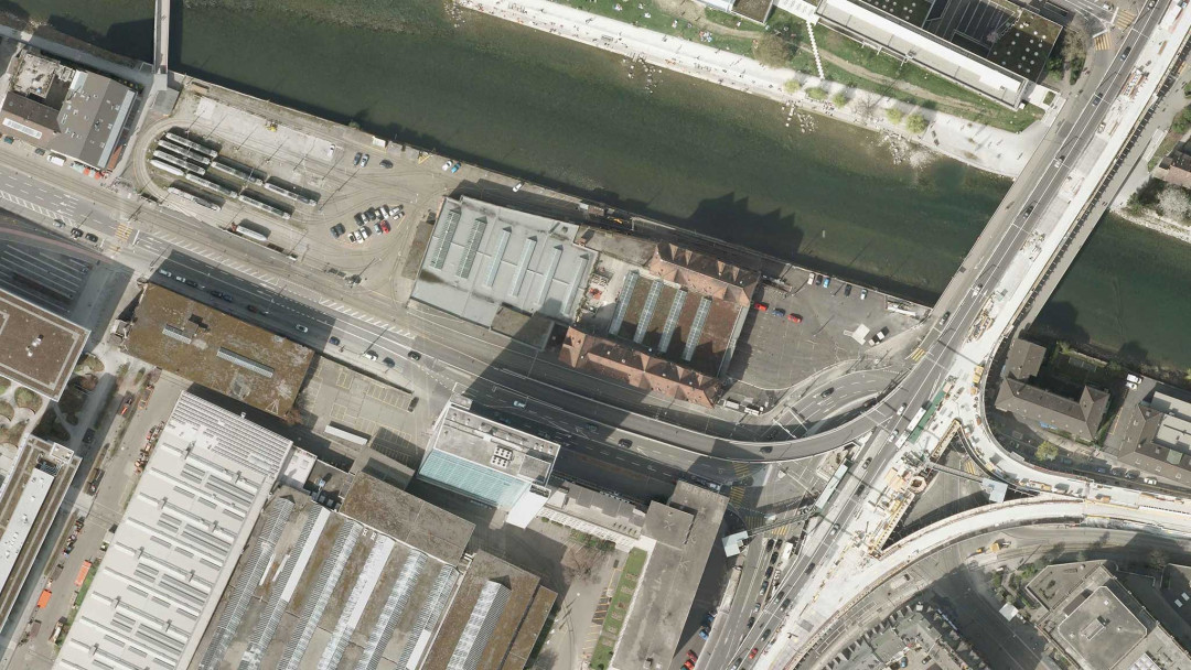 Orthofoto. Tramdepot in Zürich. ING PLUS