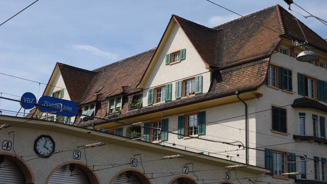 Tramdepot Zürich. Gebäudeaufnahme. ING PLUS