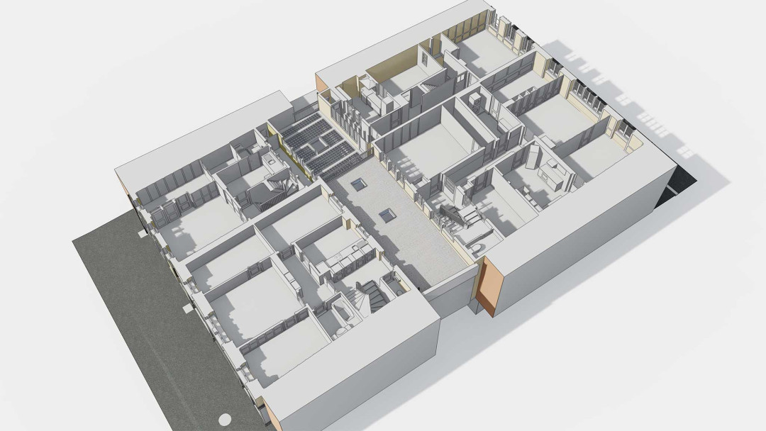 Winterthur. Umbau von 4 Stadthäuser. 3D-Grundriss. ING PLUS