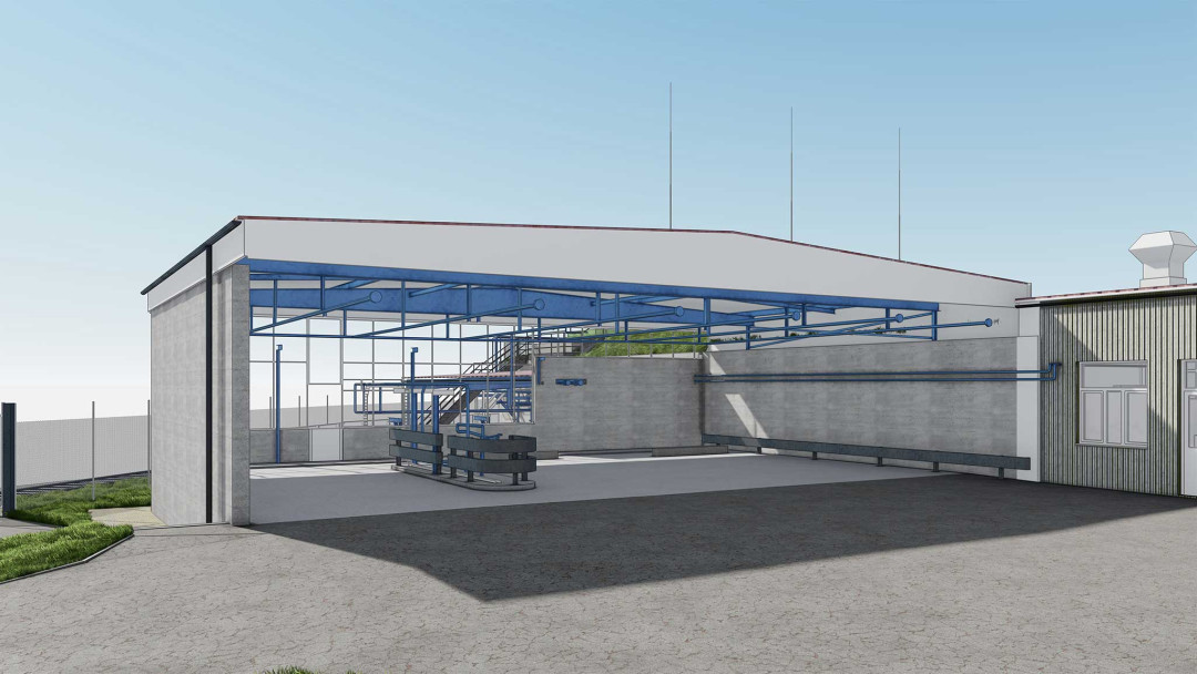 Gebäudevermessung vom Betriebsareal Vitzogaz in Winterthur. ING PLUS