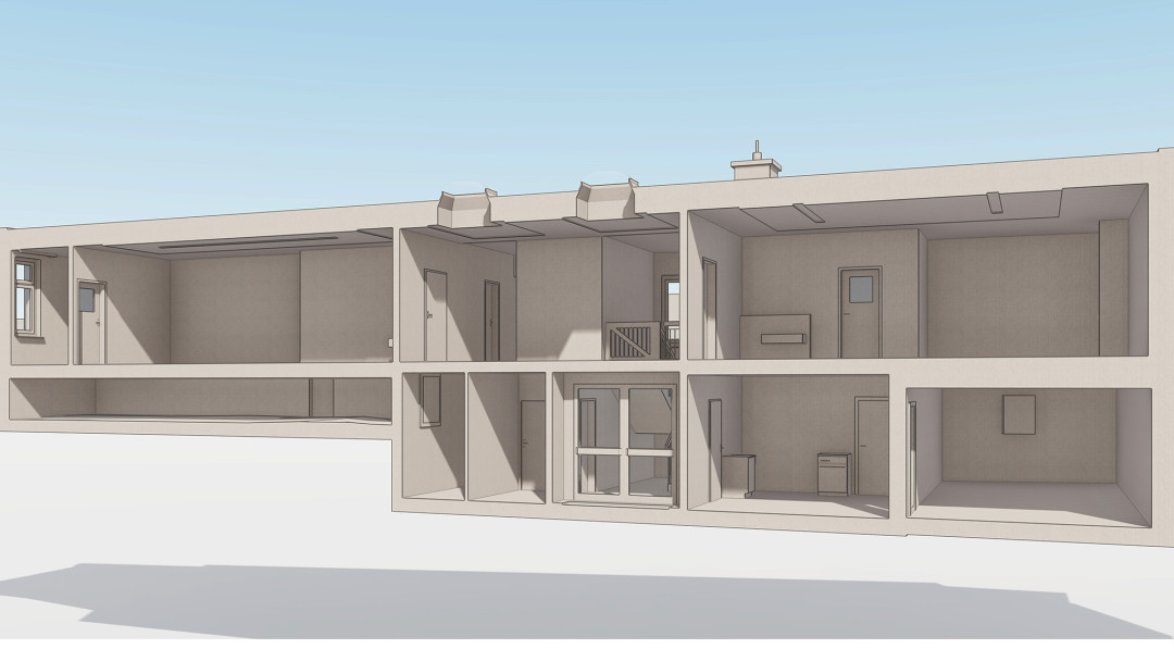 Uster. 3D-Schnitt des Kindergartens aus dem ArchiCAD. ING PLUS