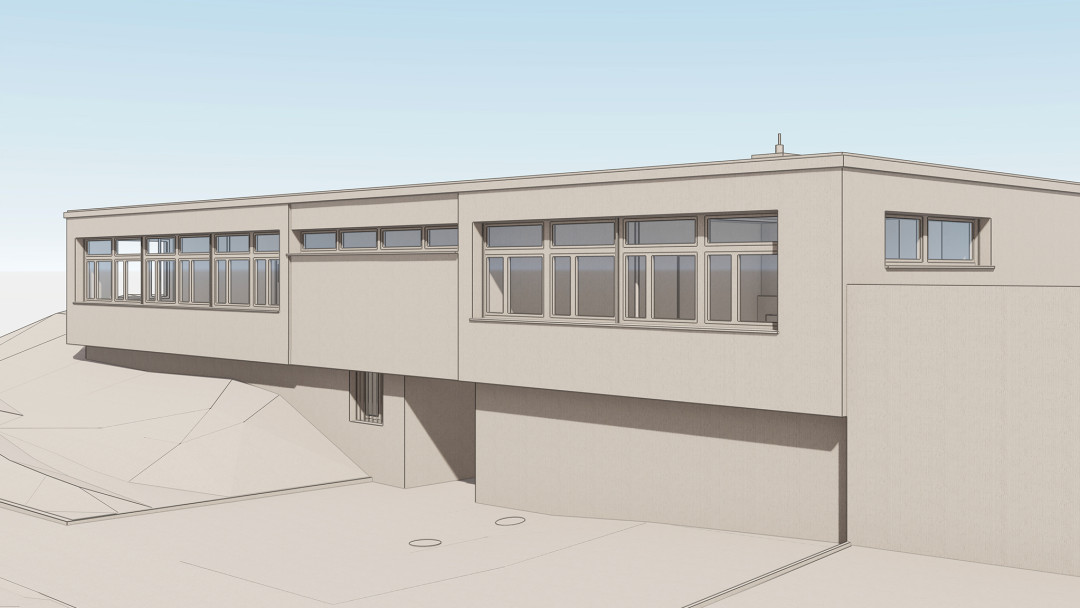 Uster. 3D-Gebäudevermessung des Kindergartens. ING PLUS