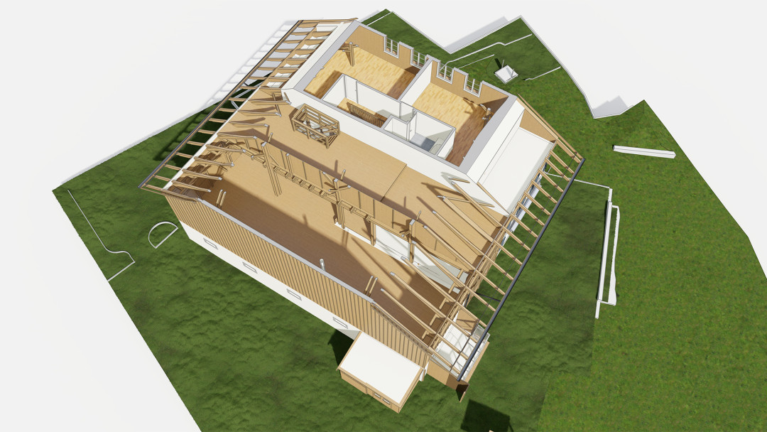 Effretikon ZH, 3D-Dachstock aus Gebäudeaufnahme, ING PLUS