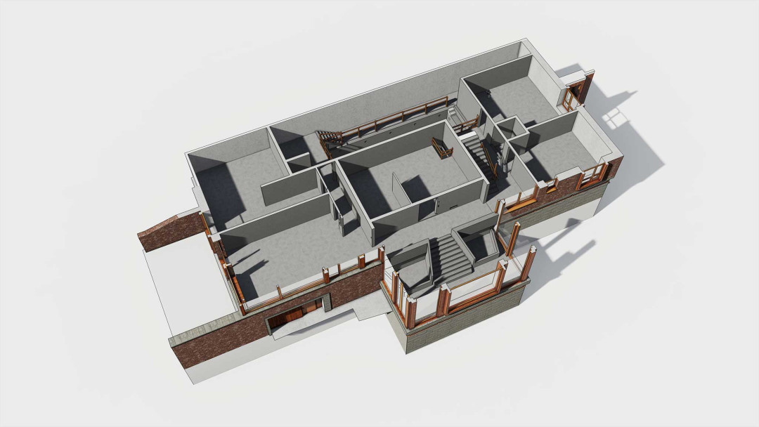 Villa Cesa Saluti GR, 3D Modell Grundschnitt, ING PLUS