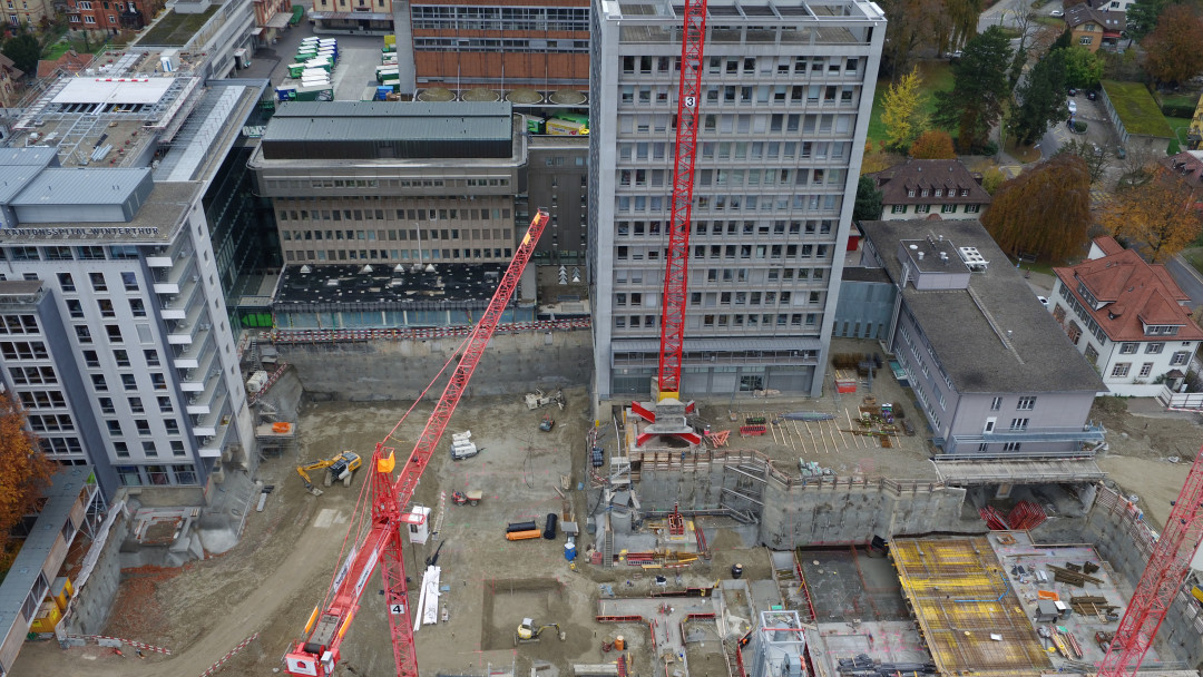 Bauvermessung am Kantonsspital in Winterthur ZH Orthofoto. ING PLUS
