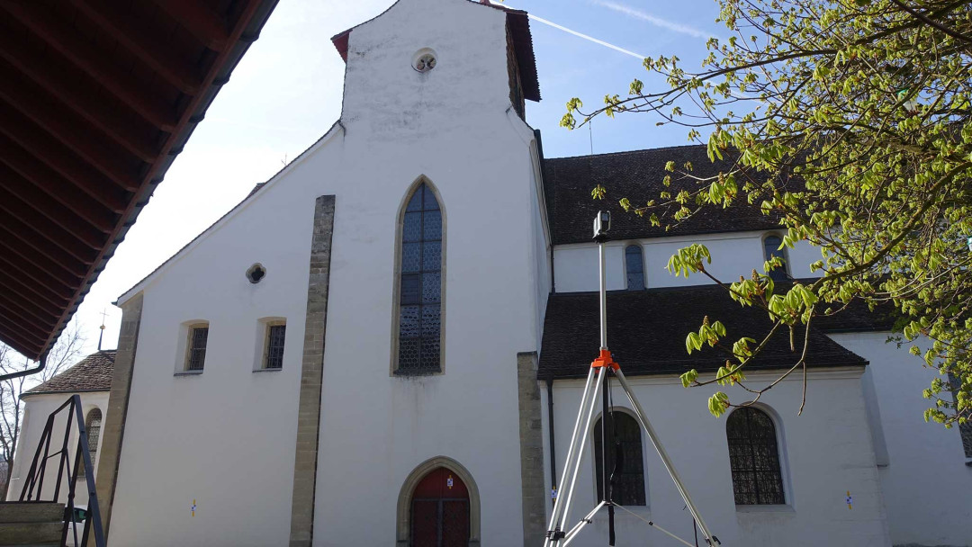 Gebäudevermessung mit Hochstativ. Kloster Wettingen. ING PLUS